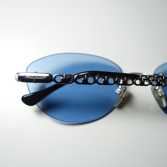 Vintage Salvatore Ferragamo Rimless Metal Frame Sunglasses Made In Italy w/ Case - Picture 6 of 16